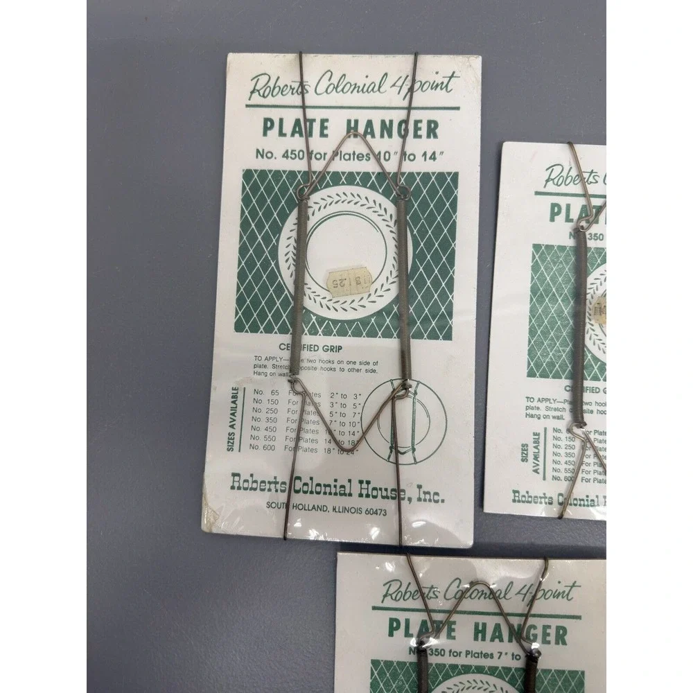 New Roberts Colonial 4 Point Plate Hangers No 450 And Two No 350 #20‎